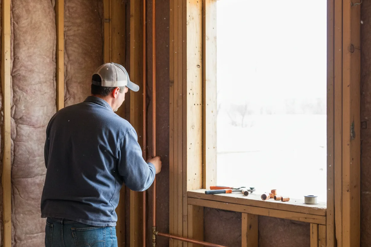 Licensed plumber running new copper supply lines in a Ten Mile home