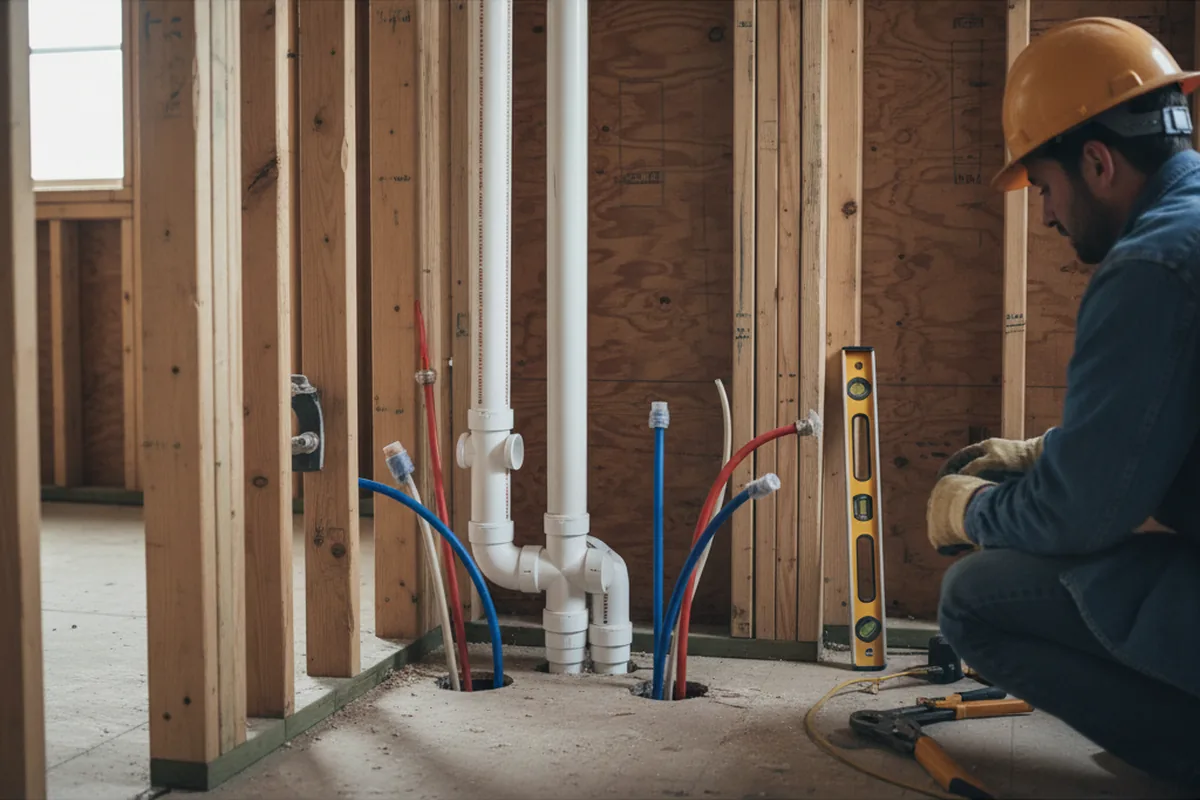 Drain and supply rough-in during Leak Detection in Ten Mile
